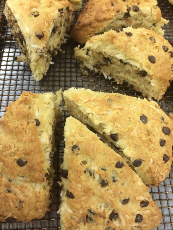 Coconut Mini Chocolate Chip Scones