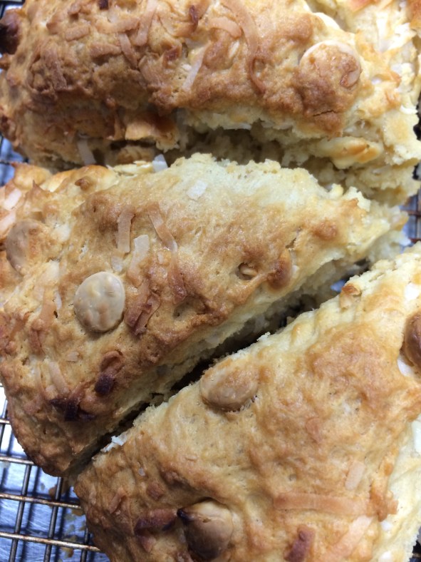 Coconut White Chocolate Chip Scones